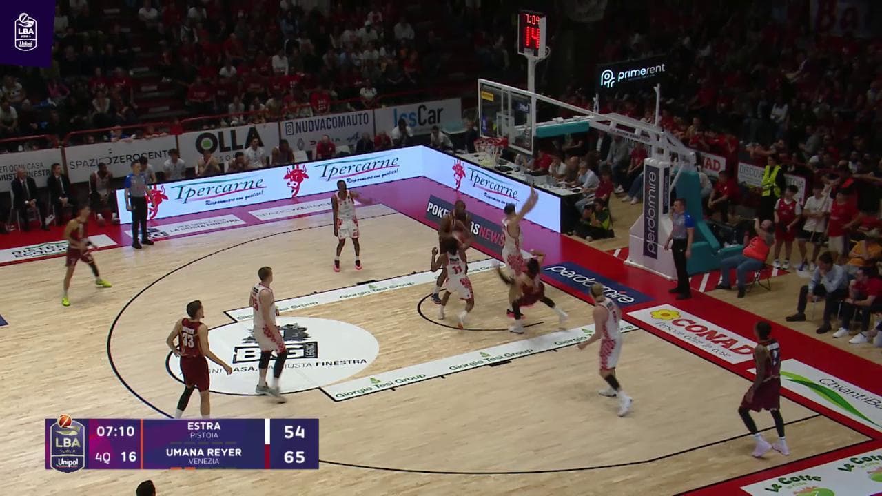 Basket serie A, gli highlights di Pistoia-Venezia