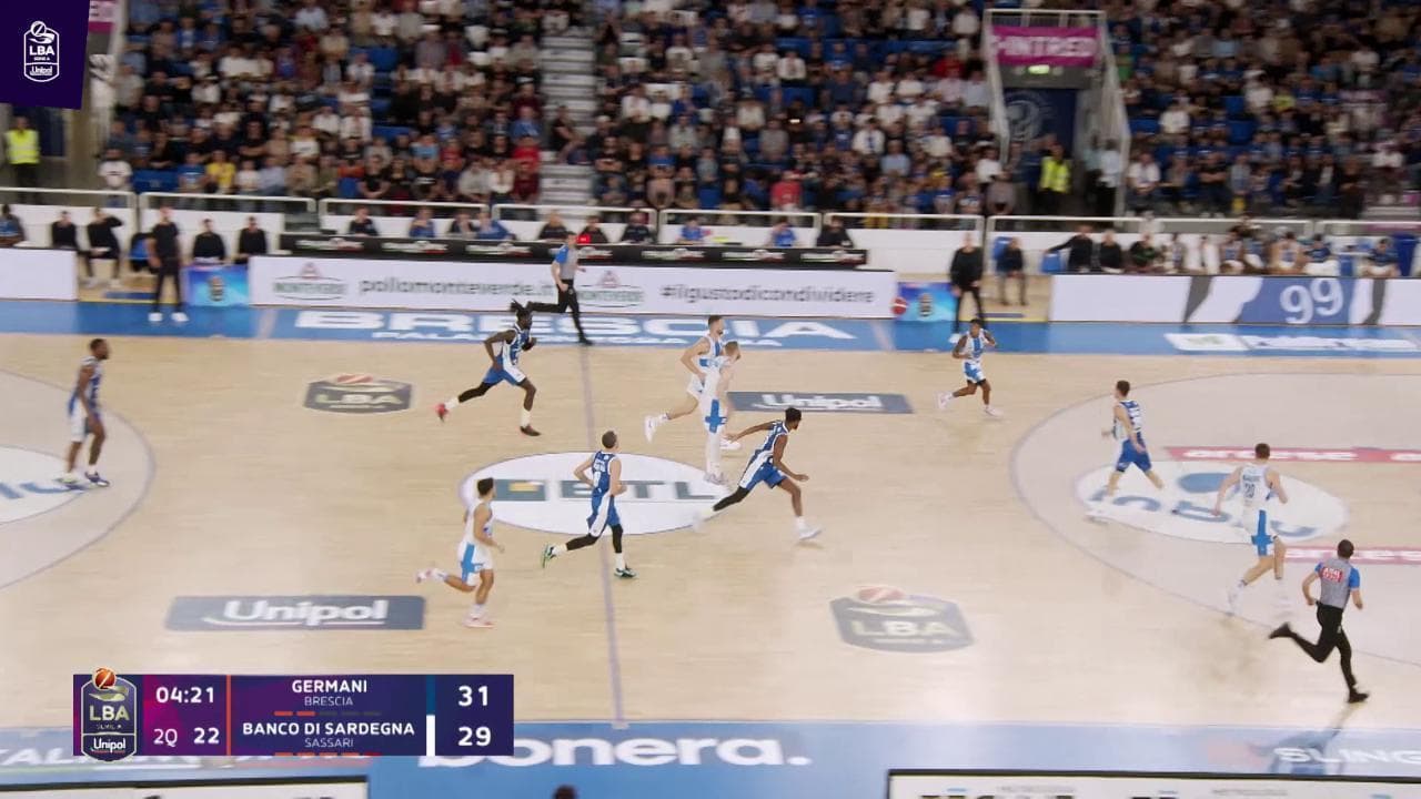 Basket serie A, gli highlights di Brescia-Sassari