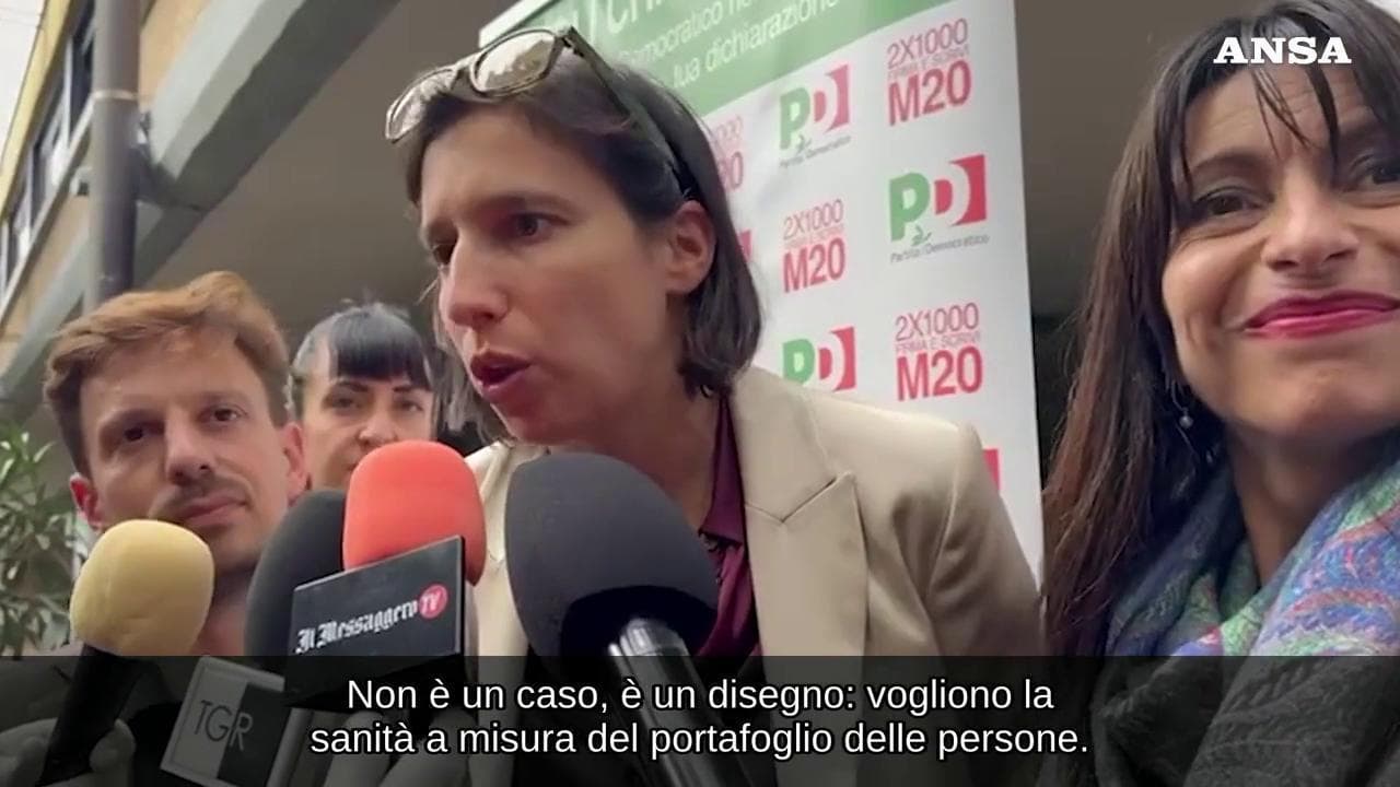 Schlein: "Questa destra sta tagliando la sanità pubblica. Non è un caso, è un disegno"