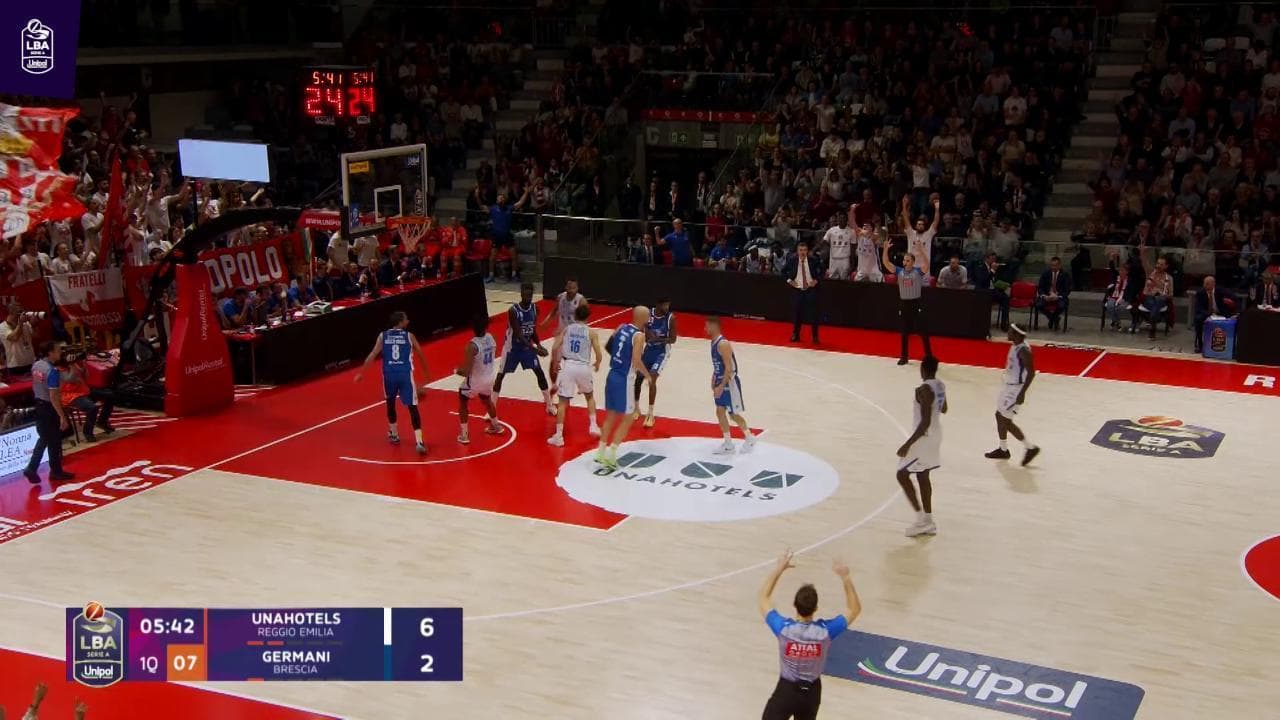 Basket Serie A, gli highlights di Reggio Emilia - Brescia