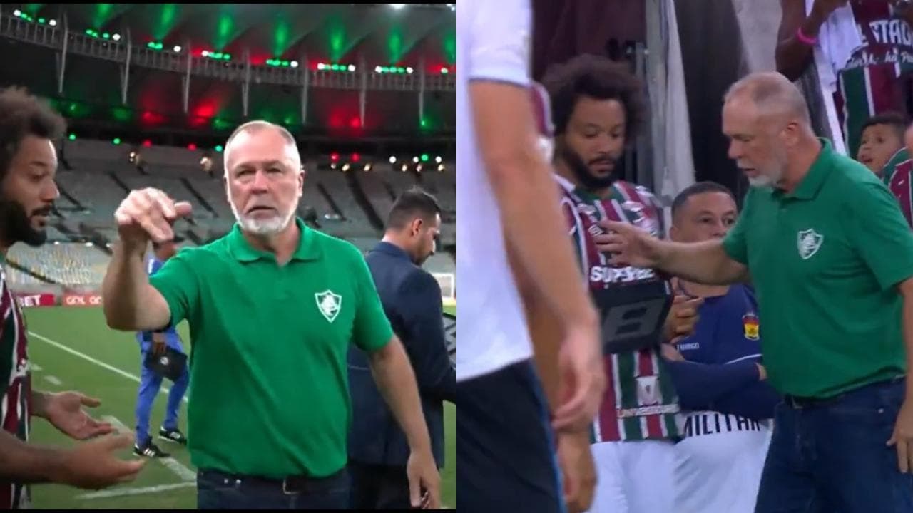 Marcelo litiga al momento del cambio con l'allenatore, che non lo fa più entrare in campo