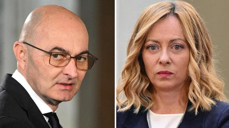 Fabio Pinelli, vicepresidente del Csm, e Giorgia Meloni