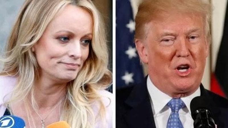 La porno star Stormy Daniels e Donald Trump