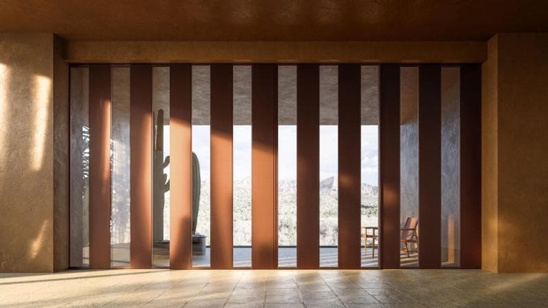 Grazie a una maniglia invisibile alterna pannelli verticali in diversi materiali, creando una suggestiva atmosfera di luci ed ombre: è il sistema Shadow di Adl