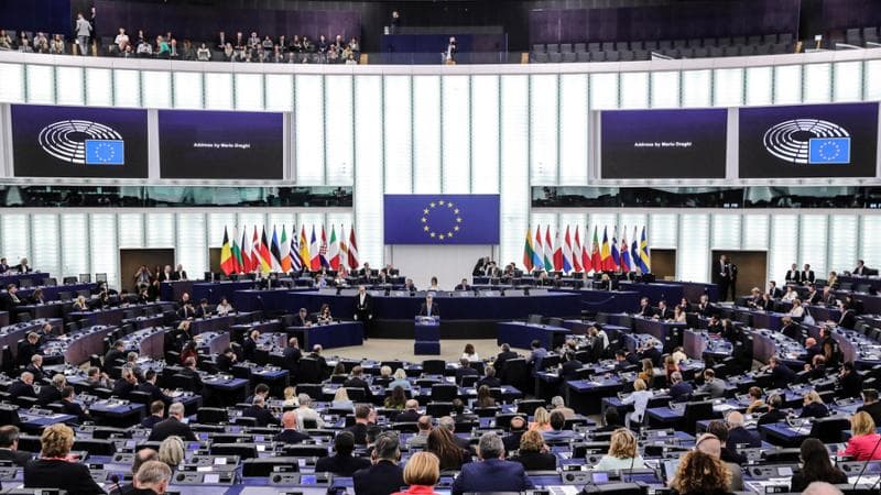 L'aula del parlamento europeo a&nbsp;Strasburgo
