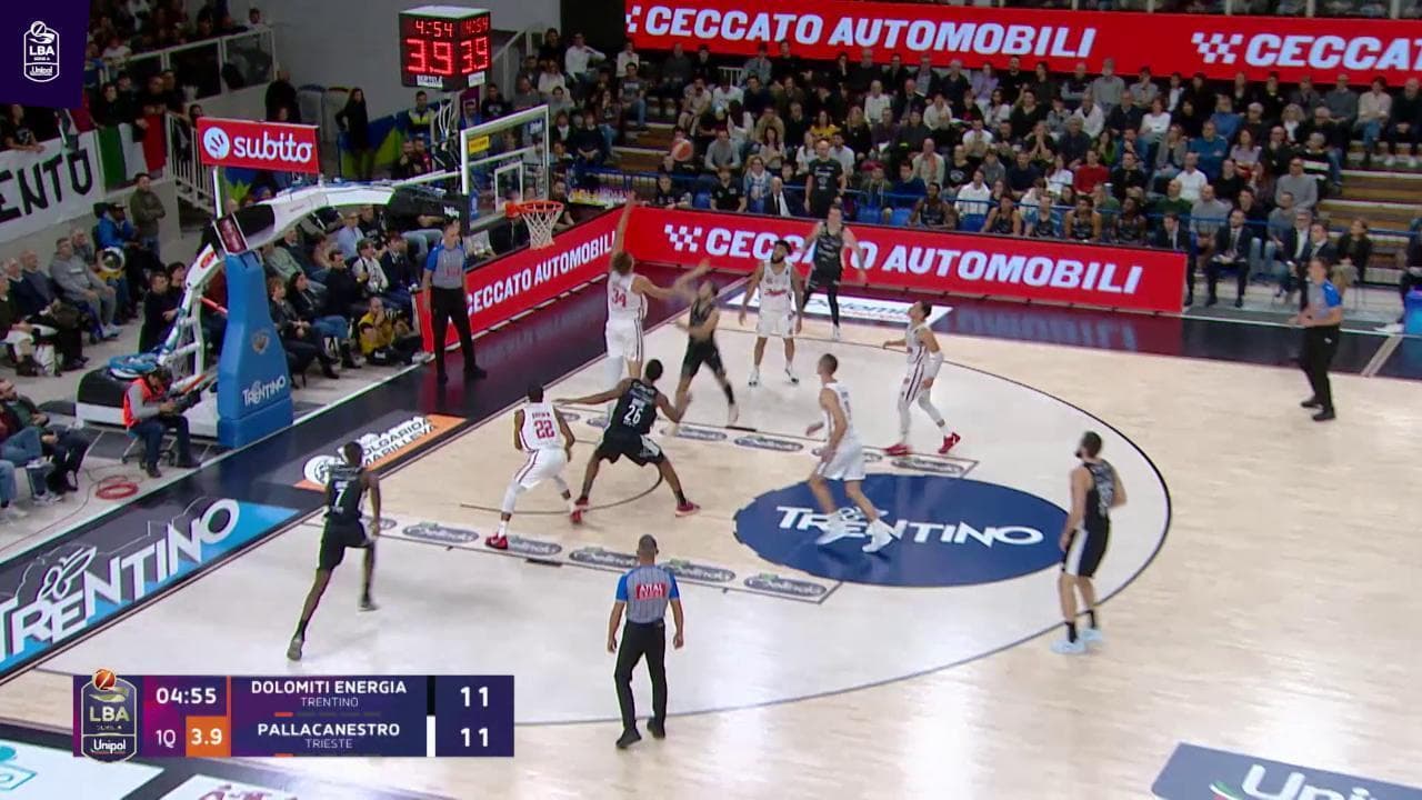 Basket serie A, gli highlights di Trento - Trieste