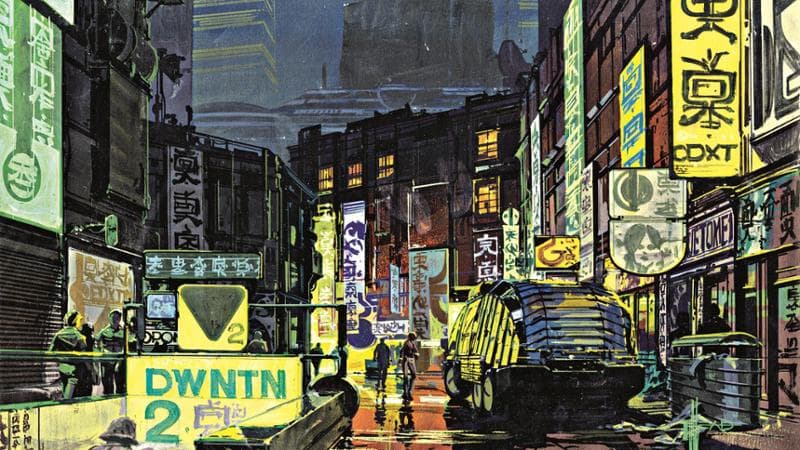 Syd Mead, bozzetto per Blade Runner (1982), all’Academy Museum of Motion Pictures