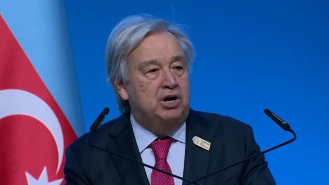 Cop29, Guterres: "Sentite il ticchettio dell'orologio? Il tempo non è dalla nostra parte"