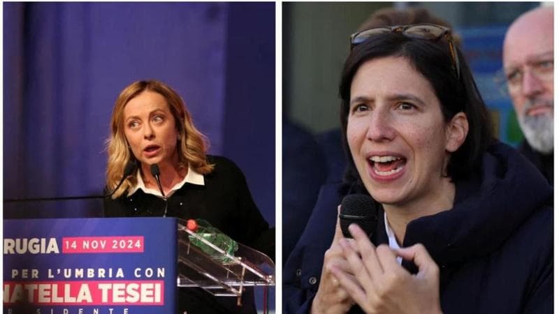 Meloni e Schlein, stoccate dall’Umbria. “Tifi contro gli italiani”, “Copri i tuoi disastri”