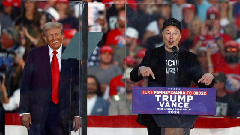 Donald Trump con Elon Musk durante la campagna elettorale