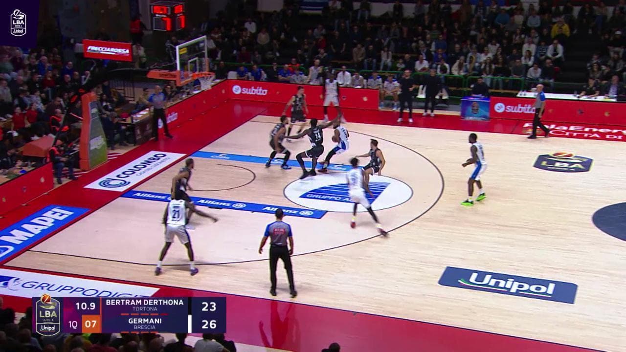 Basket serie A, gli highlights di Tortona-Brescia