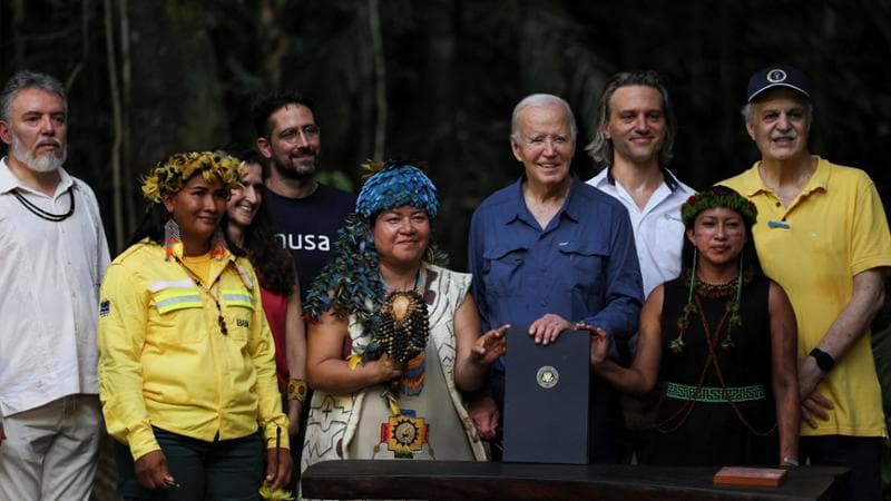 &nbsp;Joe Biden al museo di Manaus, in Brasile
