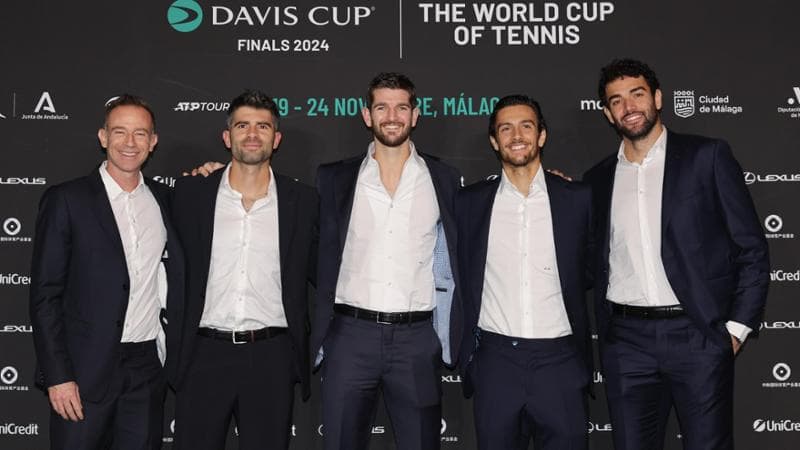 Da sinistra: Volandri, Bolelli, Vavassori, Musetti e Berrettini