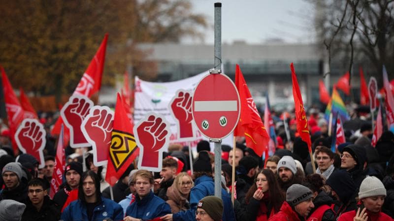 &nbsp;La protesta dei sindacati a&nbsp;Wolfsburg
