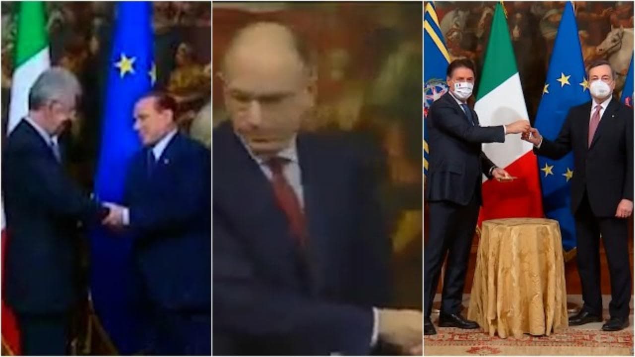 Cerimonia della campanella, dai sorrisi di Berlusconi al gelo Letta-Renzi: 11 anni di governi italiani