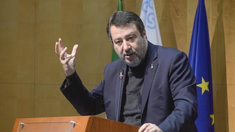 Il leader della Lega e ministro ai Trasporti e Infrastrutture, Matteo Salvini