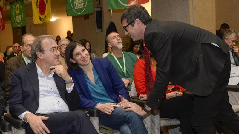 Angelo Bonelli, Nicola Fratoianni ed Elly Schlein a Chianciano

