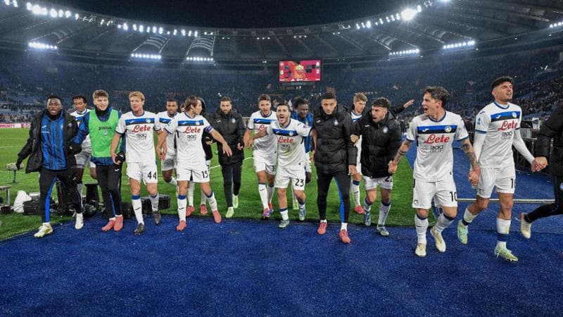 La festa dell'Atalanta a fine partita