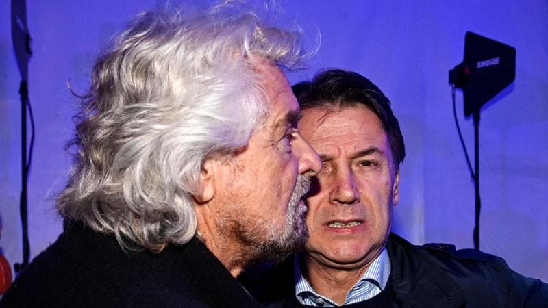 Beppe Grillo con Giuseppe Conte&nbsp;
