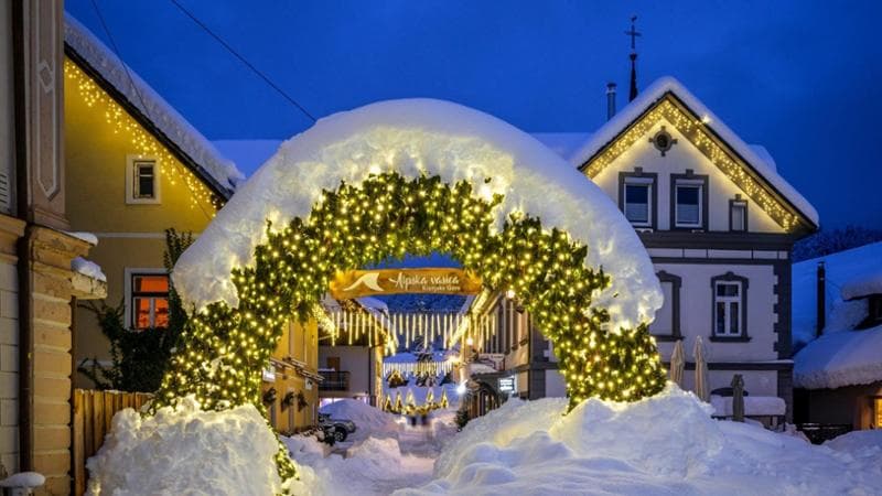 Villaggio alpino a Kranjska Gora, Slovenia