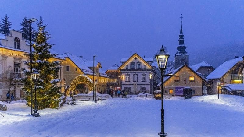 Villaggio alpino a Kranjska Gora, Slovenia