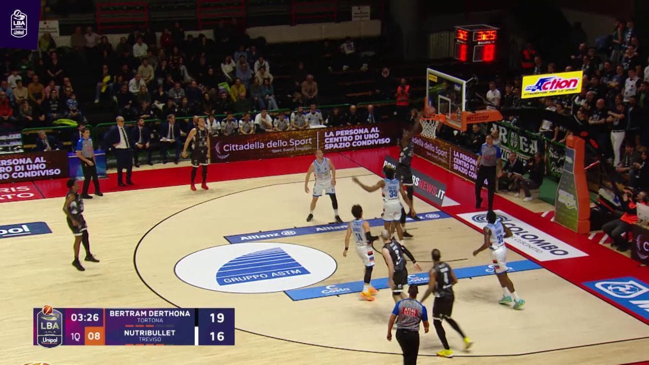 Basket serie A, gli highlights di Tortona - Treviso