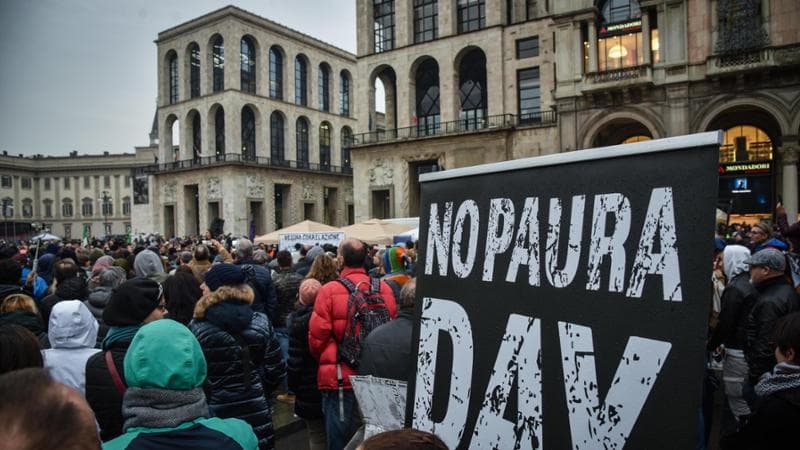 Una manifestazione dei&nbsp;No Vax e No Green Pass a Milano, nel periodo della pandemia

