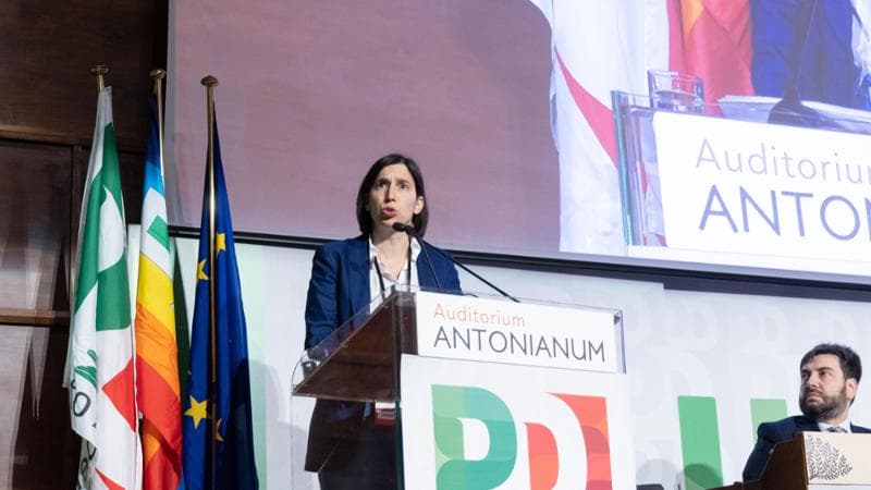 La Segretaria del Pd Elly Schlein all'assemblea nazionale del partito