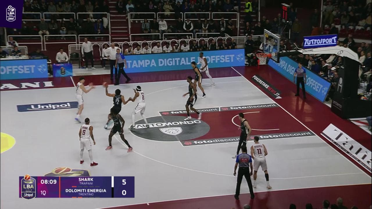 Basket serie A, gli highlights di Trapani-Trento