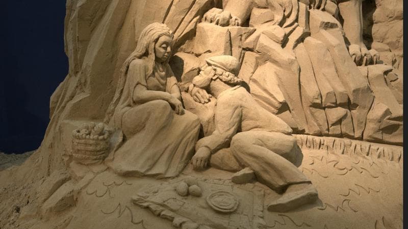 Presepe di sabbia a Lignano Sabbiadoro, Friuli-Venezia Giulia