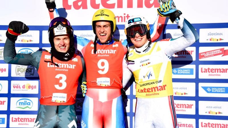 Il podio dello slalom, da sinistra a destra: Pohjolainen, Azzolin e Sandvik