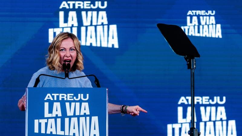 Giorgia Meloni al comizio finale di Atreju