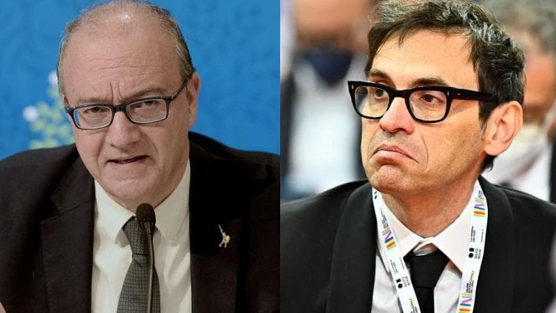 Il ministro Giuseppe Valditara (a sinistra) e lo scrittore Nicola Lagioia