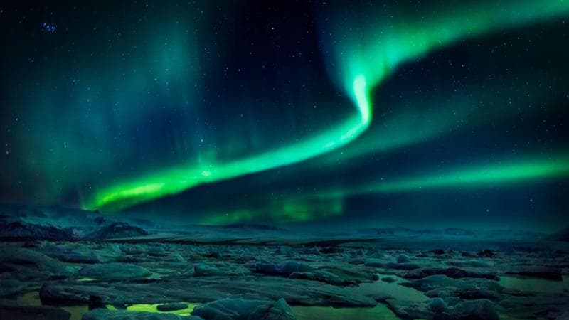 Aurora boreale in Islanda