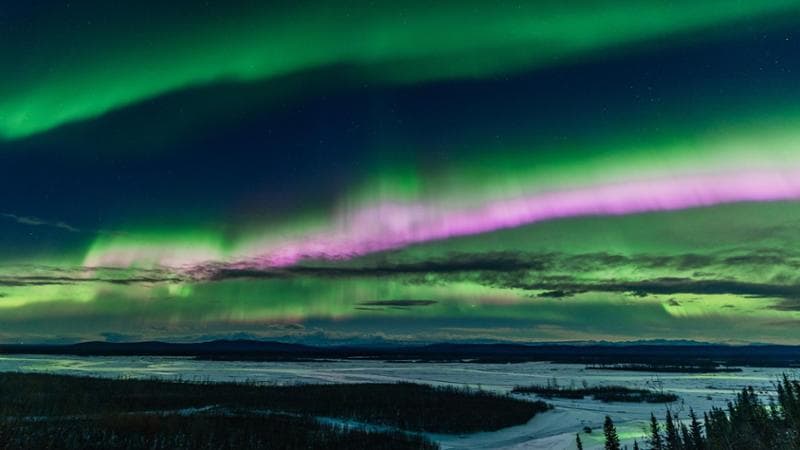 Luci del nord a Fairbanks, Alaska