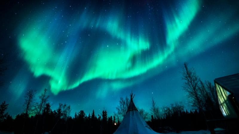Aurora boreale a Yellowknife, Canada
