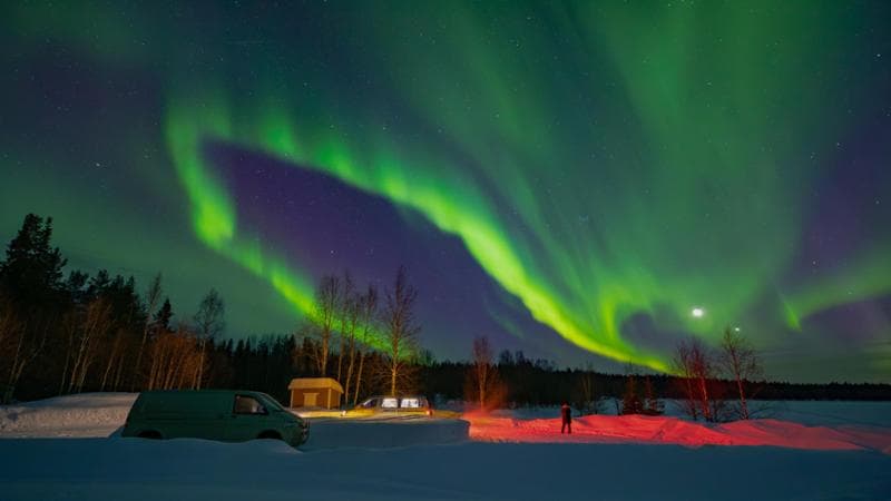 Aurora boreale in Lapponia, Finlandia