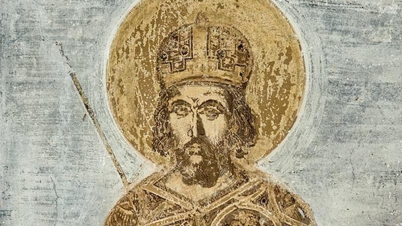 Il ritratto di Costantino XI ritrovato nell'Antico Monastero del Taxiarches di Aigio, in Acaia