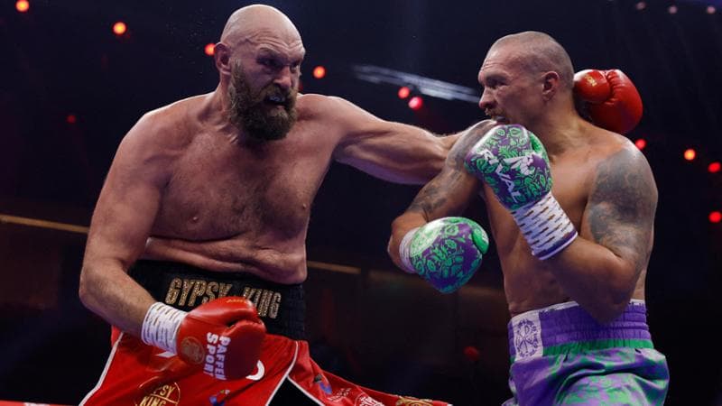 Una fase del match tra Usyk e Fury