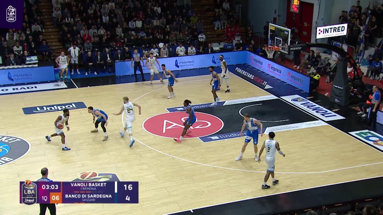 Basket serie A, gli highlights di Cremona - Sassari