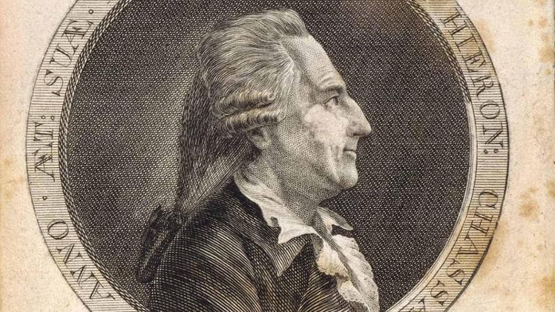 Datata 1788, l’incisione del praghese Johann Berka è ritenuta l’unico ritratto attendibile di Casanova. Che era nato nel 1725 e morì nel 1798. Heritage Images/Getty Images
