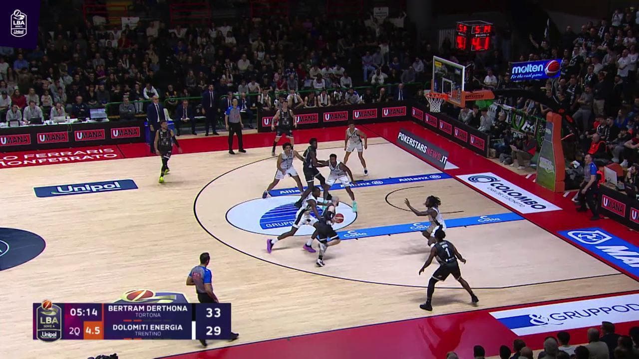 Basket serie A, gli highlights di Tortona-Trentino