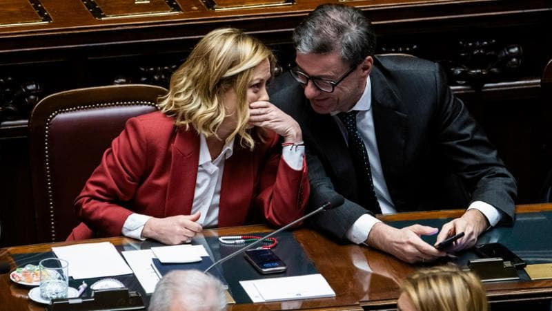 17/12/2024 Roma, Camera, Comunicazioni del Presidente del Consiglio in vista del Consiglio Europeo nella foto Giorgia Meloni e Giancarlo Giorgetti