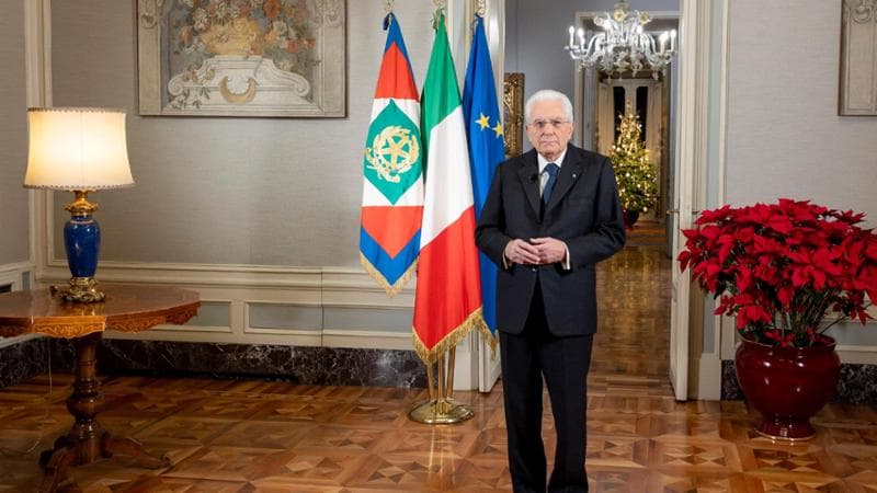 Il presidente della Repubblica Sergio Mattarella al Quirinale durante il&nbsp;discorso di fine anno
