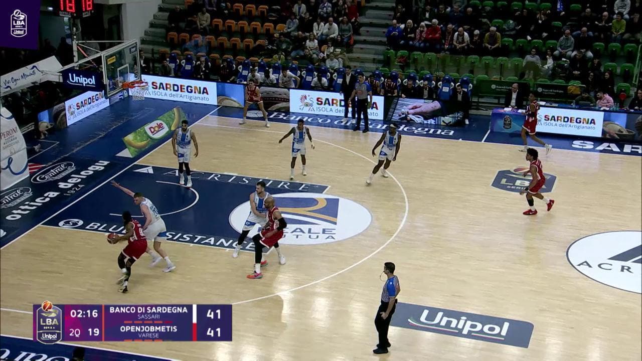 Basket serie A, gli highlights di Sassari vs Varese