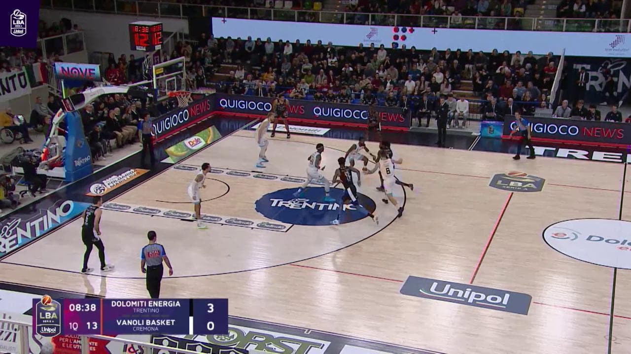 Basket serie A, gli highlights di Trento-Cremona