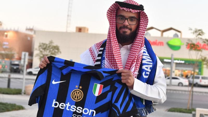 Un tifoso dell'Inter a Riad