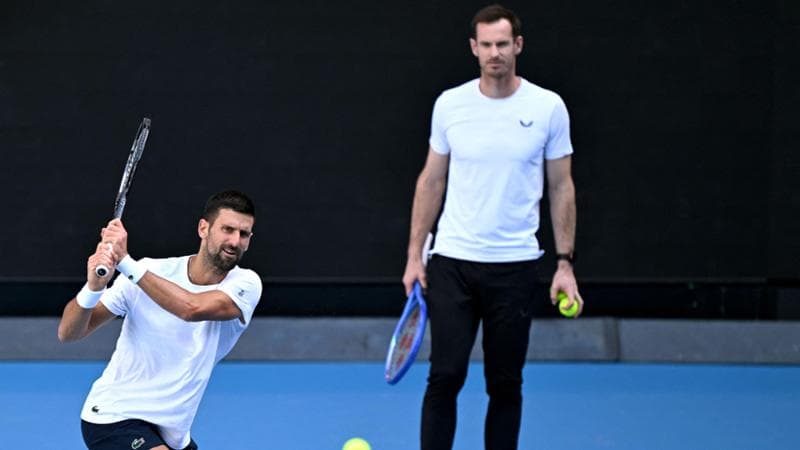 Djokovic e Murray in allenamento