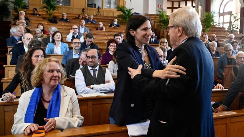 Elly Schlein con Pierluigi Castagnetti