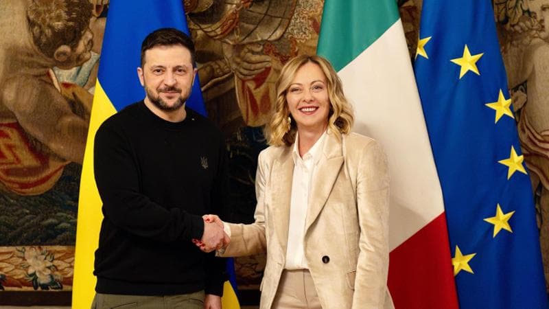 Giorgia Meloni e Volodymyr Zelensky
